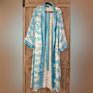Dressed in LALA Blue and White Cloud Kimono